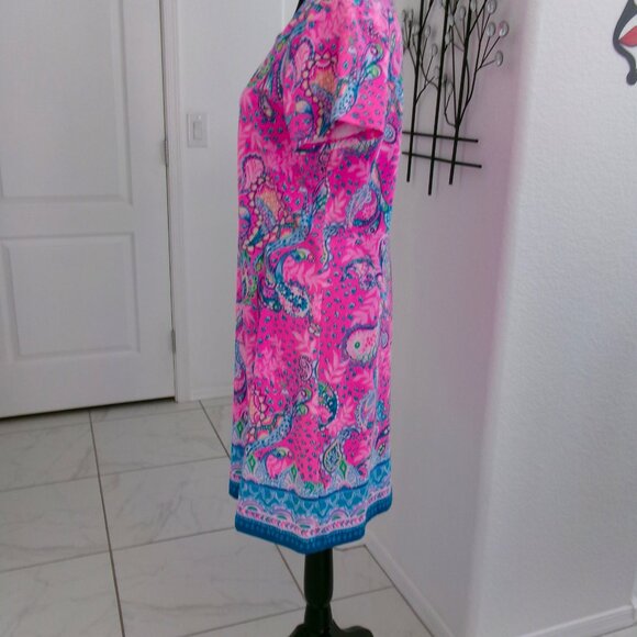 New Lilly Pulitzer Sophieletta UPF 50 Short Sleeve Sheath Dress L NWOT Pink - Picture 9 of 14